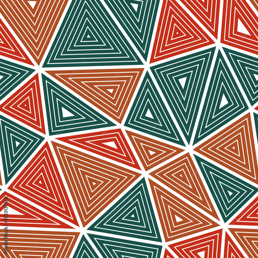 Poster abstract vector background. big shape size. multiple repeated inner triangles. multiple colors style