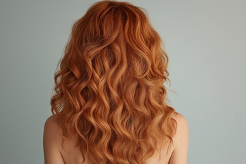 Trendy Long Red Hair with Soft Tousled Curls. Elegant Spring Hairstyle Inspiration for Fashion-Forward Woman