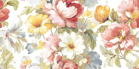 Elegant Modern Watercolor Floral Seamless Pattern. Soft Pastel Botanical Garden Bloom Design trendy design, textile, packaging, fabric, wallpaper, branding, stationery, wrapping paper interior decor