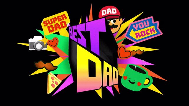 Best Dad Title &ndash; Colorful Comic Style