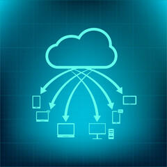 Vector icon on a blue background with a gradient