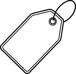 Blank price tag with string outline illustration suitable for retail commerce and promotions isolated against a clean white backdrop