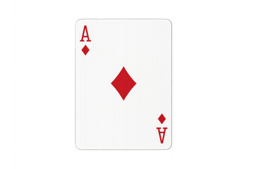 Red ace playing card isolated on transparent background.