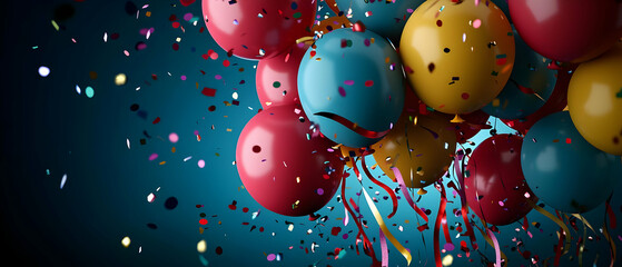 Colorful Balloons And Confetti Celebration Decorations