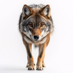 Obraz premium Majestic Grey Wolf Staring. An Intense Wildlife Portrait in Nature's Wilderness