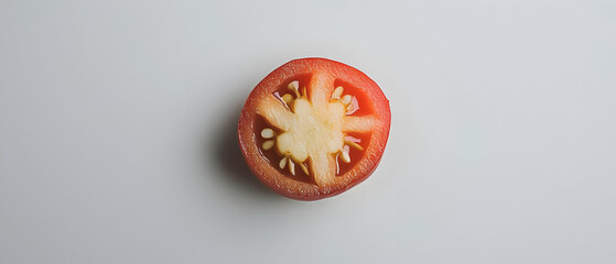 Close Up Tomato Slice On White Background