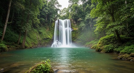 Obraz premium Jungle Waterfall View