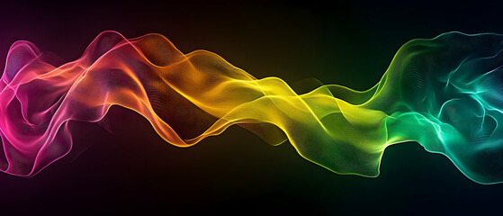 Abstract Colorful Glowing Wave Design