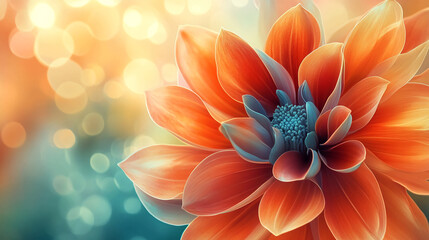 Beautiful orange dahlia flower macro photography floral wallpaper background image for desktop and phone screens