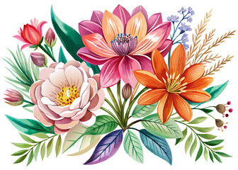 Fototapeta premium Watercolor Flower SVG Set – Floral Clipart Bundle for Crafts, Invitations, and Sublimation Designs