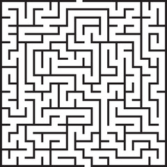 Complex Black and White Square Maze Puzzle Game Challenge