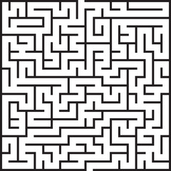 Complex Square Black and White Maze Puzzle Game Challenge