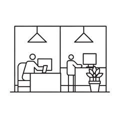 Professional Inside Office Cubicle Space