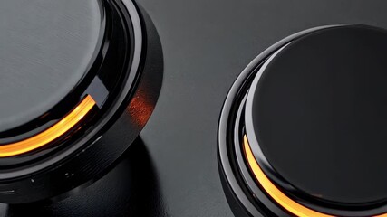 Modern Glowing Control Knobs Detail