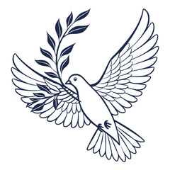Obraz premium Dove of peace branch symbol hope freedom