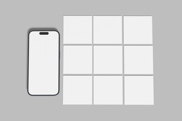 Smartphone Social Media post Blank Mockup template