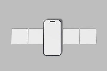 Smartphone Social Media post Blank Mockup template