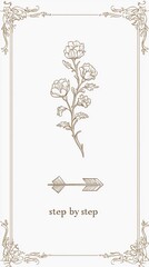 Stylish poster design using minimalist typography to emphasize the phrase "step by step" as a daily encouragement.