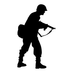 Soldier world war 2 silhouette vector image