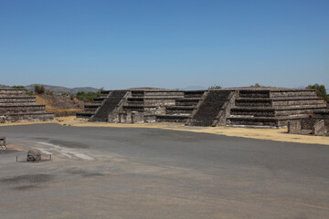 View of Ancient ruins of the Aztec and Pyramids at Teotihuacan, Mexico