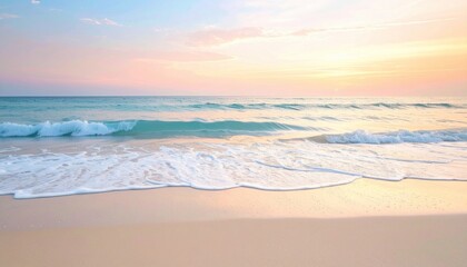 Serene Sunset Beach: Tranquil Ocean Waves at Golden Hour