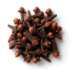 Obraz premium Pile of Dried Cloves on White Background