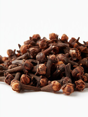 Fototapeta premium Pile of Dried Cloves on White Background