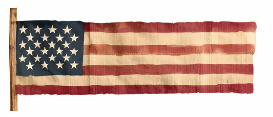 Fototapeta premium Vintage American Flag With Weathered Appearance