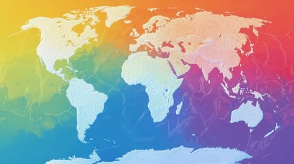 Naklejka premium A detailed climate zone map of the globe with gradient color bands indicating temperature ranges and polar caps in white