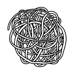 Chinese noodles vector doodle illustration. Ramen noodles hand drawn sketch