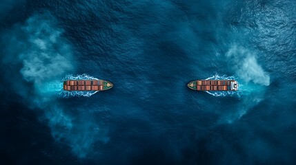 Logistics operations maritime transport dashboard overlay ocean environment aerial view innovative technology