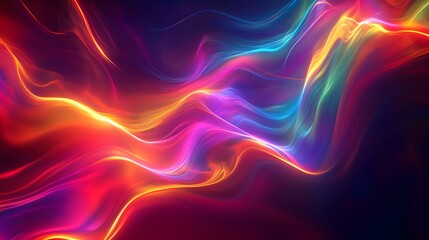 Obraz premium Mesmerizing Vibrant Prism Light Refraction Scene with Dazzling Spectrum and Dynamic Abstract Waves Evoking Ethereal Radiance