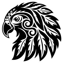 Obraz premium Tribal Parrot Head Design