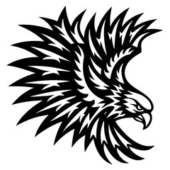 Obraz premium Stylized Eagle in Flight Illustration