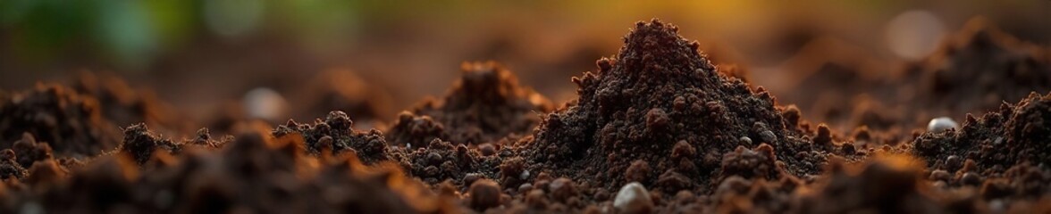 Close-up of rich, dark brown earth, textured and fertile, representing the nurturing abundance of a goddess of nature , shades, Demeter
