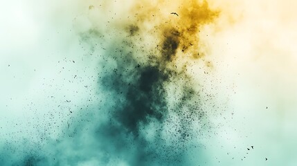 Fototapeta premium Ethereal explosion of colorful smoke open air space abstract art dynamic atmosphere aerial perspective visual creativity