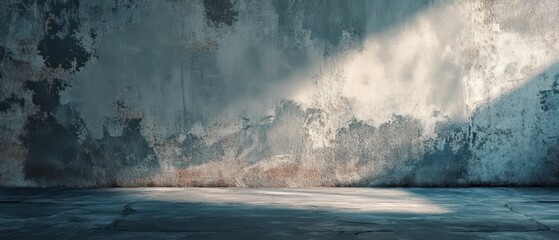 Urban art space with textured wall and light