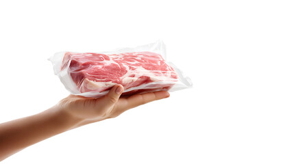 Fresh Vacuum-Sealed Steak in Hand