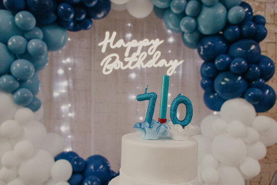 Decorated Cake at 70th Birthday Party