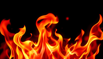 Fototapeta premium Flickering orange fire against a dark void, pop-art. White tone
