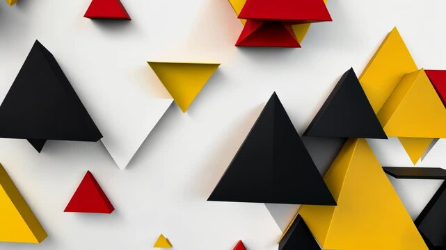 Colorful 3D Arrow Icon Set for Web Design with Yellow and Red Origami Elements