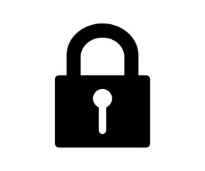 Protection icon with lock symbol privacy icon. Secure private security illustration on transparent background. 