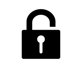 Lock open icon. Padlock open. Security symbol vector design and illustration.