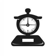 Black silhouette of a kitchen scale with a clock face
