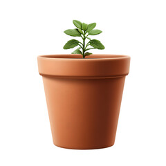 Fototapeta premium Realistic terracotta clay flower pot