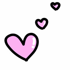 Stylized pink hearts floating upward, suitable for romantic, love, or affection-themed content or design projects.