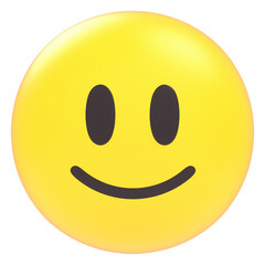 Fototapeta premium happy smiley face 3d icon in cartoon plastic style minimal isolated on transparent white background, clipping path 