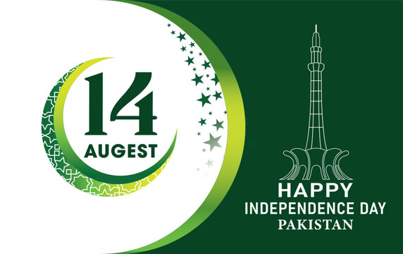 14th August Pakistan Independence Day. Pakistan's independence day 14th of august 1947. Vector illustration.