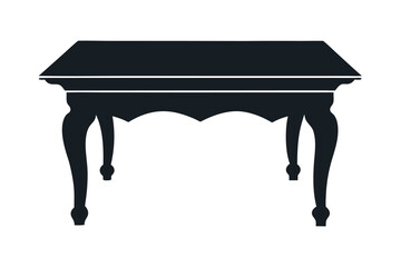 Table silhouette vector illustration.