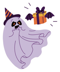 Cute ghost cartoon vector illustration